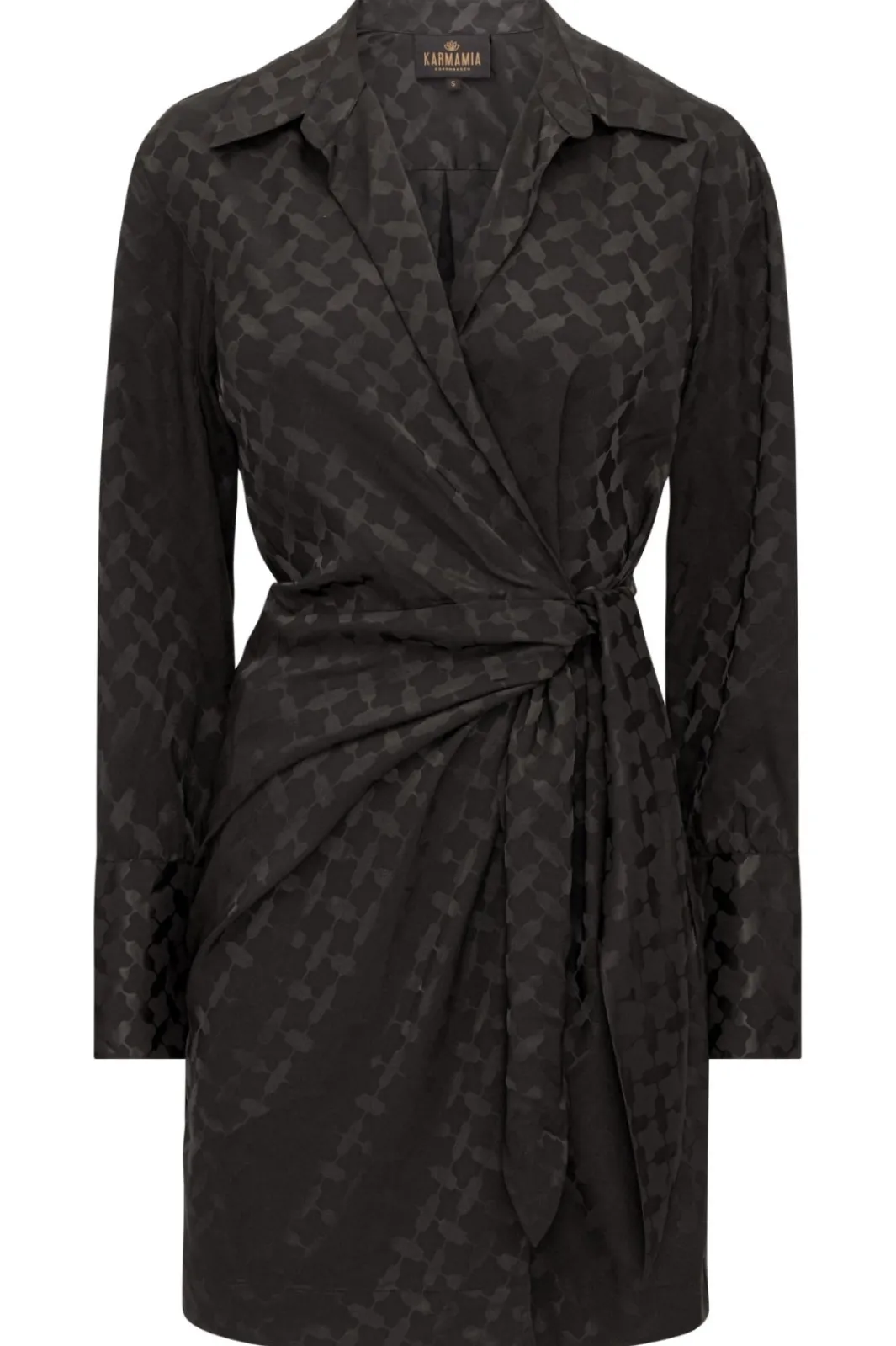 Karmamia Ivy Wrap Dress Black Keffiyeh Jacquard