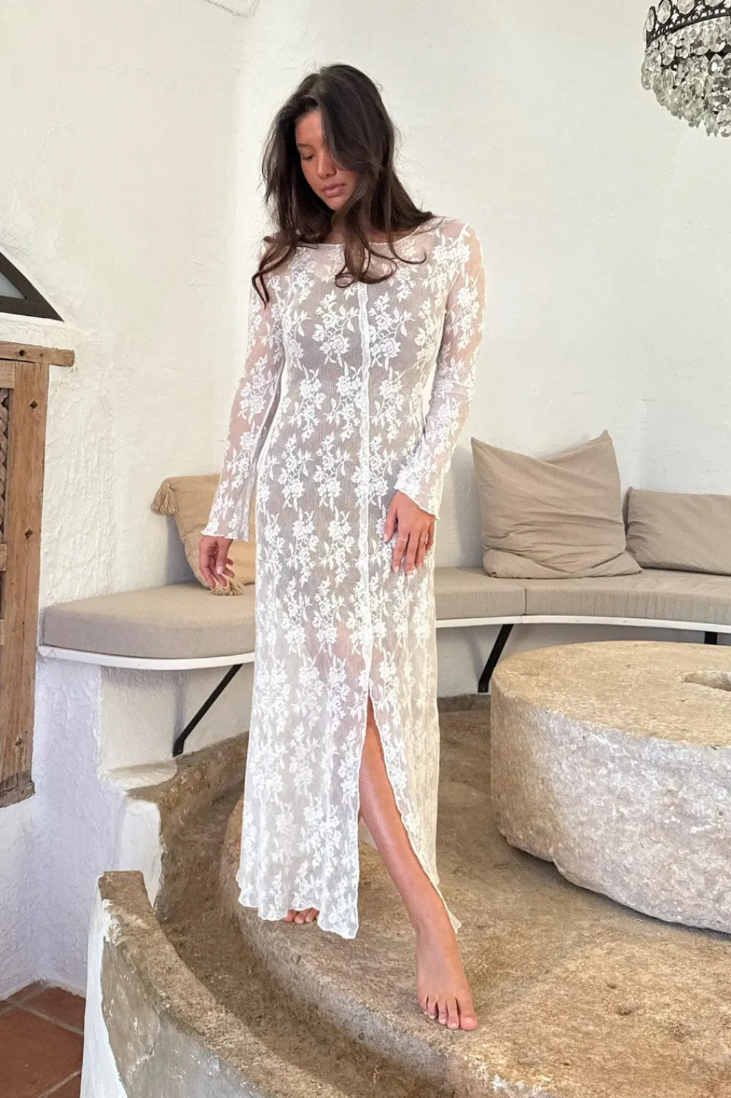 Discount BYIC Ivyic Long Dress 2612 White Lace