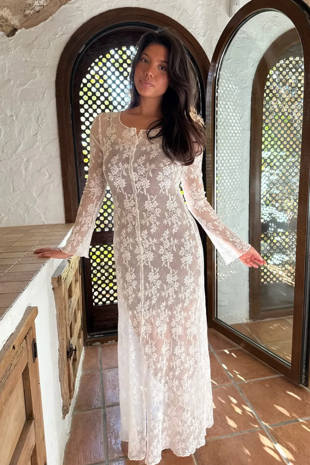 Discount BYIC Ivyic Long Dress 2612 White Lace