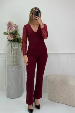 Best A-bee Janelle Jumpsuit Burgundy