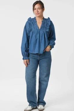 Sale Neo Noir Janis Denim Blouse 166664 140
