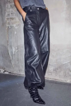 Sale Haute L'Amitié Jasmin Leather Harem Pant HL10541 Black