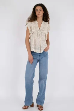 Online Neo Noir Jayla Basic Blossom Top Creme