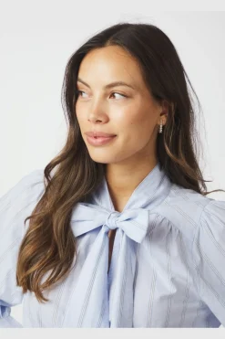 Sale Neo Noir Jaz Bow Stripe Blouse 166718 145
