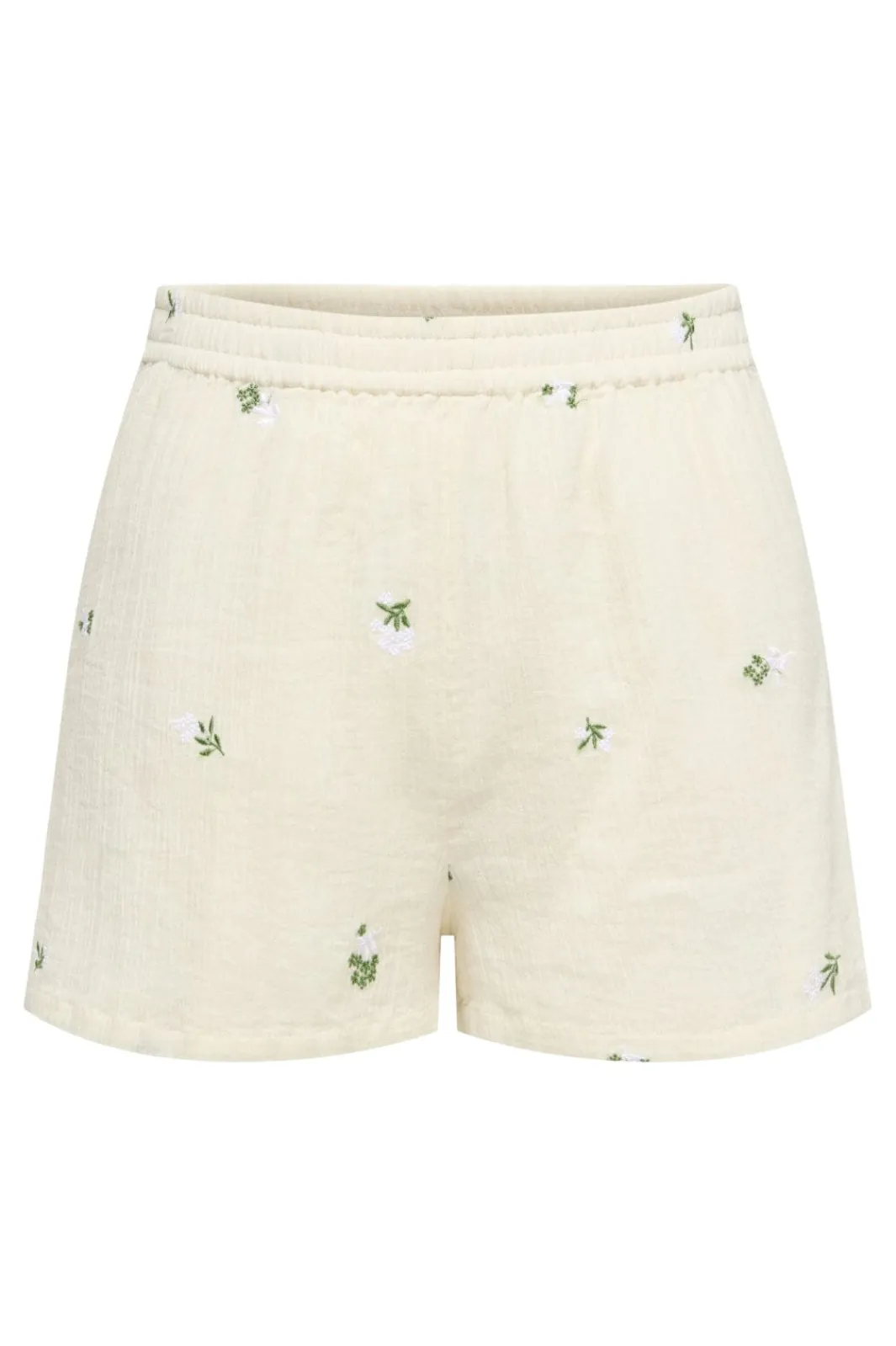 Best JDY alba Shorts 4941512 Cloud Dancer Embroidery