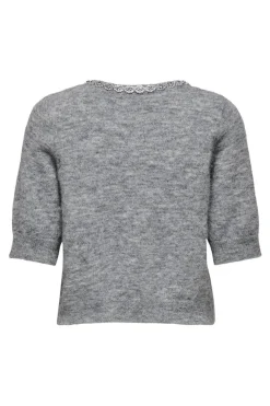 JDY alva Life 2/4 Embel Cardigan Knt 4743463 Medium Grey Melange Silver Embellishment