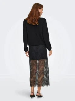 Discount JDY alva Life L/S Embellish Pullover Knt 4907581 Black Silver Embellishment