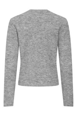 New JDY alva Life L/S Embellish Pullover Knt 4838165 Medium Grey Melange Silver Embellishment