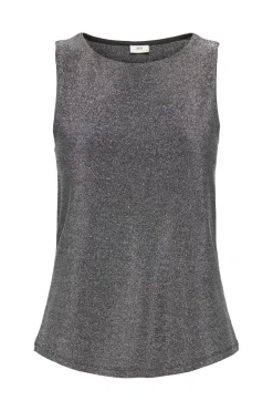 Discount JDY anni S/L O Neck Tank Top Dia 4883288 Black Silver Lurex