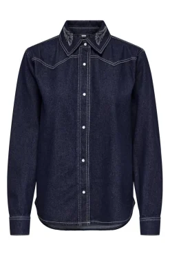 Discount JDY bella Embroidery Shirt 4743674 Dark Blue Denim