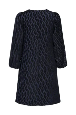 Best JDY beth L/S Jaquard Dress 4875106 Black Medival Blue Jaquard