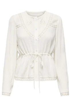 Sale JDY camille L/S Embroidery Top 4991449 Cloud Dancer