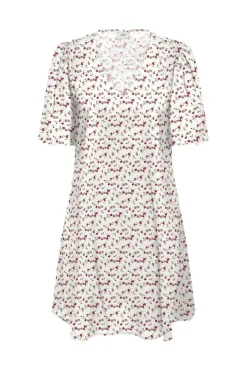 Best JDY carrie 2/4 Short Dress 4978337 Cloud Dancer Red Mini Flower