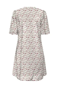 Best JDY carrie 2/4 Short Dress 4978337 Cloud Dancer Red Mini Flower