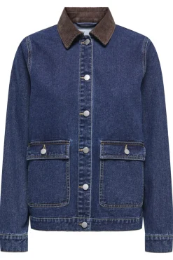 Clearance JDY ella Pocket L/S Denim Jacket 4881548 Dark Blue Denim