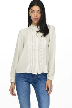JDY ellis Life L/S Lace Shirt 3844203 Cloud Dancer