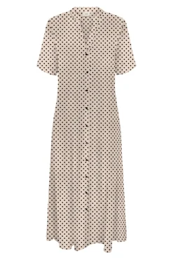 JDY everly S/S Midi Dress 4997890 Tapioca Black Dots