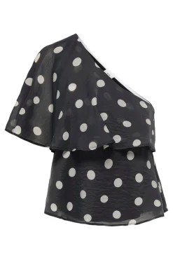 Hot JDY fay Life One-Shoulder Top 5083205 Black Pristine Dot