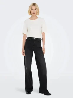 New JDY felina-Fina Wide Blk Jeansdnm 4775461 Black Denim