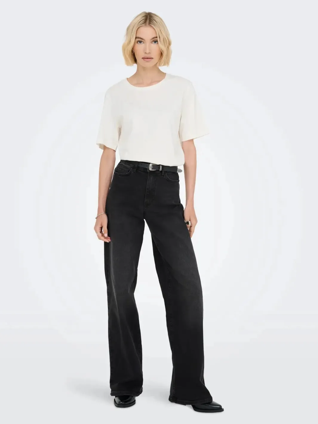 New JDY felina-Fina Wide Blk Jeansdnm 4775461 Black Denim