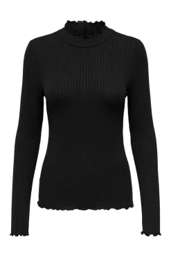 Discount JDY fransiska Life L/S Hi-Nck Top Jr 3600771 Black