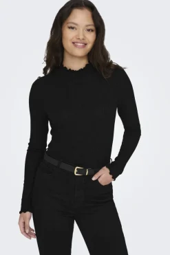 Discount JDY fransiska Life L/S Hi-Nck Top Jr 3600771 Black