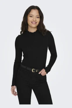 Discount JDY fransiska Life L/S Hi-Nck Top Jr 3600771 Black