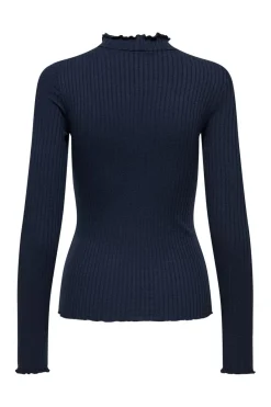 Discount JDY fransiska Life L/S Hi-Nck Top Jr 4890763 Navy Blazer