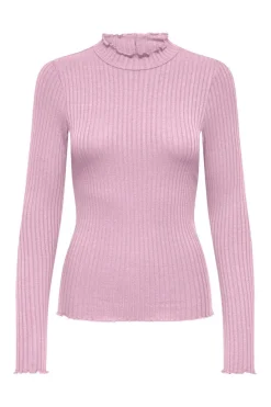 Clearance JDY fransiska Life L/S Hi-Nck Top Jr 4957326 Pink Lady