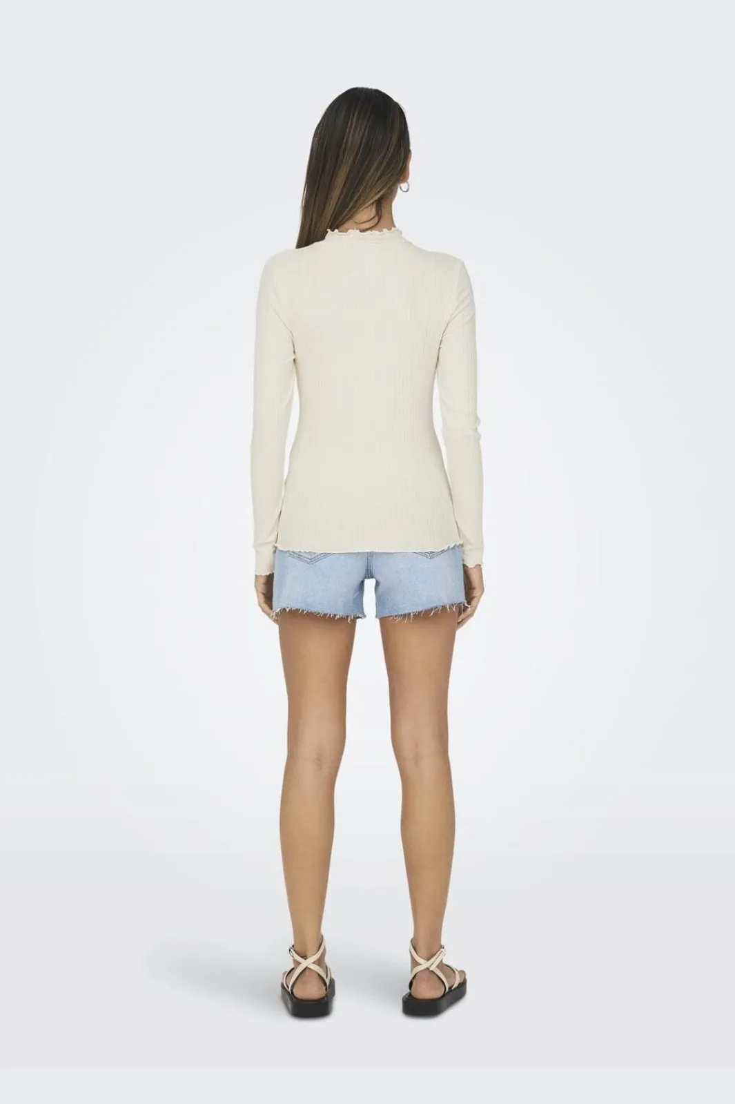 Best JDY fransiska Life L/S Hi-Nck Top Jr 4048245 Whitecap Gray