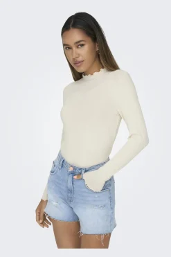 Best JDY fransiska Life L/S Hi-Nck Top Jr 4048245 Whitecap Gray
