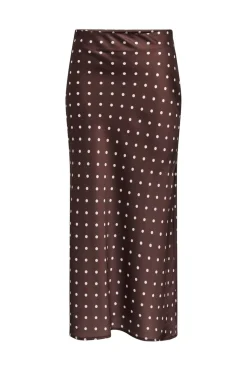 Online JDY hailey Satin Midi Skirt 5082864 Puce Ecru Dots