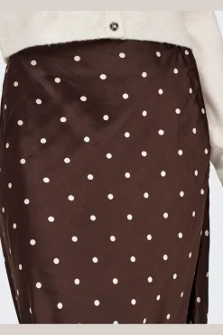 Online JDY hailey Satin Midi Skirt 5082864 Puce Ecru Dots