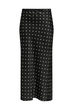 Outlet JDY hailey Satin Midi Skirt 5083222 Black Ecru Dots