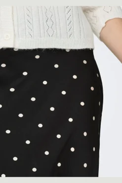 Outlet JDY hailey Satin Midi Skirt 5083222 Black Ecru Dots