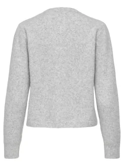 Best JDY haylee L/S Flower Cardigan Knt 5021961 Light Grey Melange