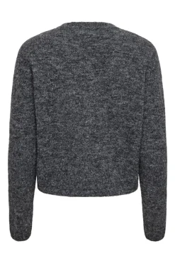 New JDY honey Life L/S O-Neck Cardigan Knt 4876180 Dark Grey Melange