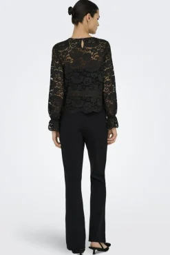 JDY lacey L/S Lace Top 4840204 Black