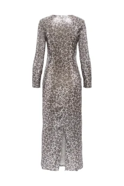 Discount JDY leona Sequin L/S Long Dress 4840296 Brown Rice Leo