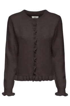 Discount JDY letty L/S On Frill Cardigan Knt 5011447 Chocolate Torte