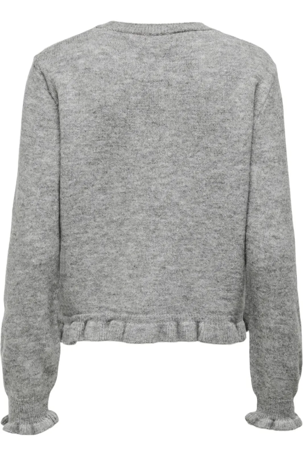 Online JDY letty L/S O-Neck Frill Cardigan Knt 4906642 Light Grey Melange
