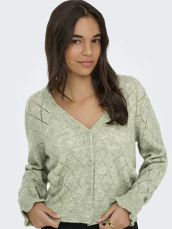 Outlet JDY letty L/S V-Neck Struc Cardi Knt 4963472 Seagrass Melange