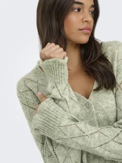 Outlet JDY letty L/S V-Neck Struc Cardi Knt 4963472 Seagrass Melange
