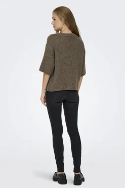 Best JDY linea S/S Pullover O-Neck Knt 4988041 Shitake