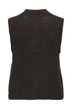 Clearance JDY mabel S/L O-Neck Button Vest Knt 4876029 Chocolate Torte