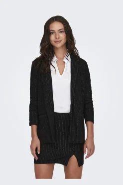 New JDY mary L/S Lurex Blazer 4625830 Black Silver Pinstripe