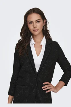 New JDY mary L/S Lurex Blazer 4625830 Black Silver Pinstripe