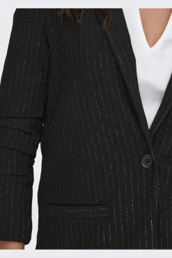 New JDY mary L/S Lurex Blazer 4625830 Black Silver Pinstripe