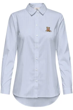 Online JDY mio L/S Embroidery Shirt 4957240 Cashmere Blue Small White