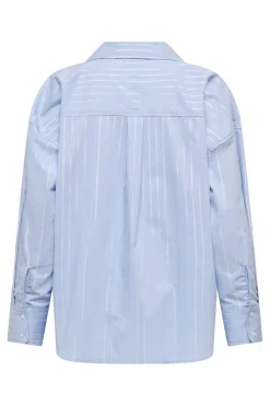 Hot JDY mio L/S Lurex Loose Shirt 4873551 Chambray Blue Silver Lurex